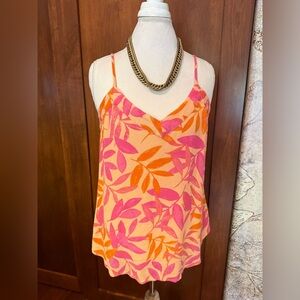 ⚜️ PJ SALVAGE PINK AND ORANGE LEAF CAMISOLE SIZE LARGE ⚜️
